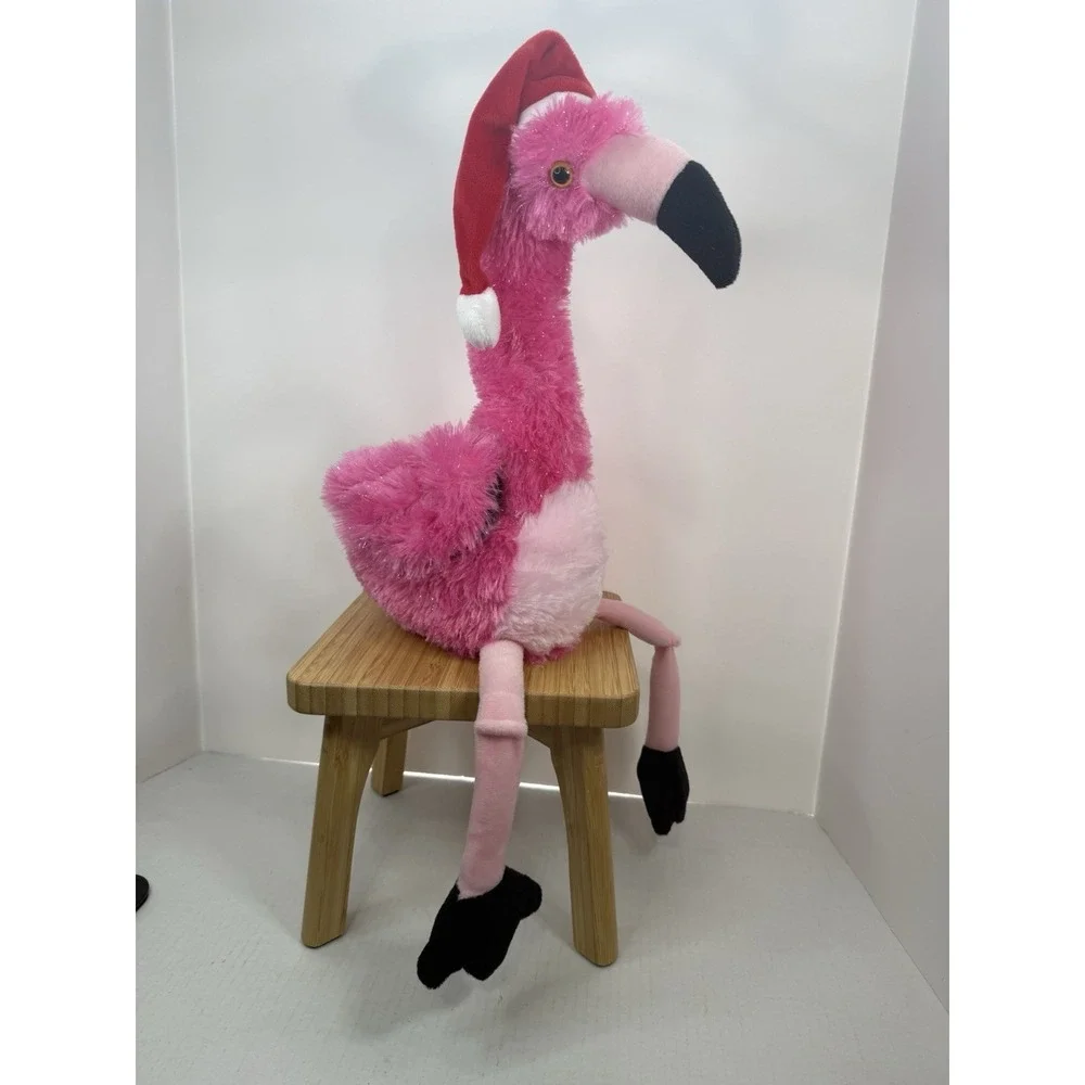 Dan Dee Singing Flamingo Macarena Christmas Animated Santa Hat Plush WORKS Video